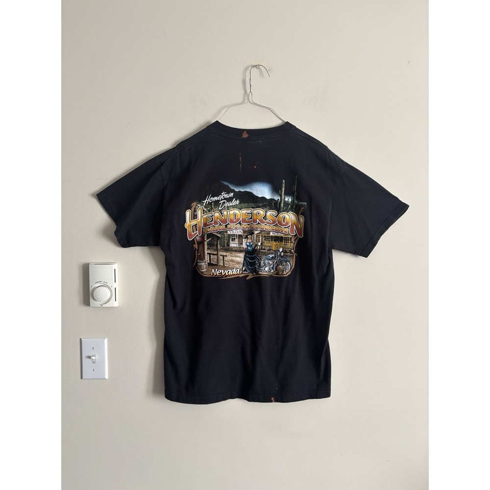Harley Davidson Hanes Beefy T Shirt Vintage 2009 Neva… - Gem